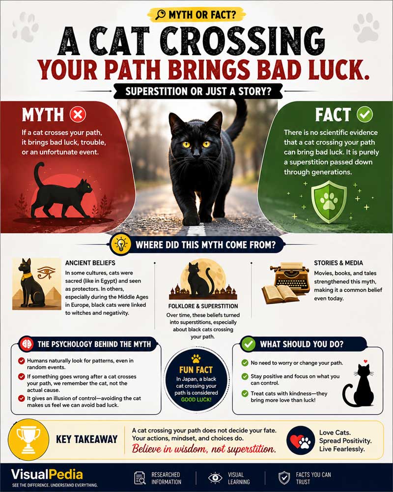 Cat crossing road brings bad luck