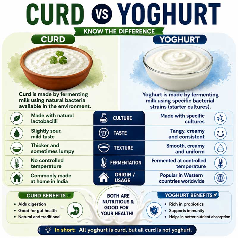 Difference Between Curd and Yoghurt