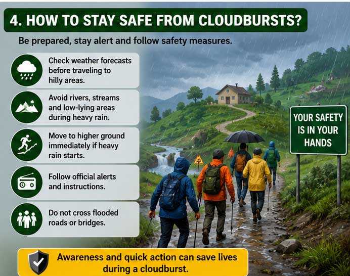 How to be safe and stay away from cloudburst