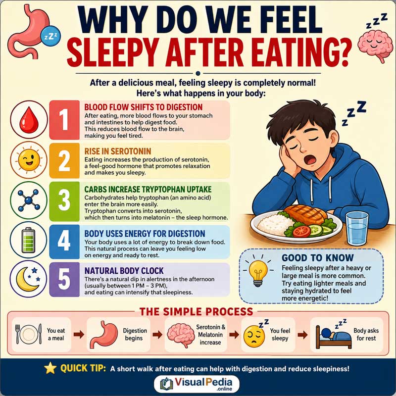 Why do we feel sleepy after eating