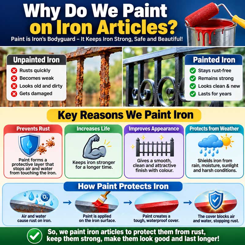 why do we paint iron articles infographic image