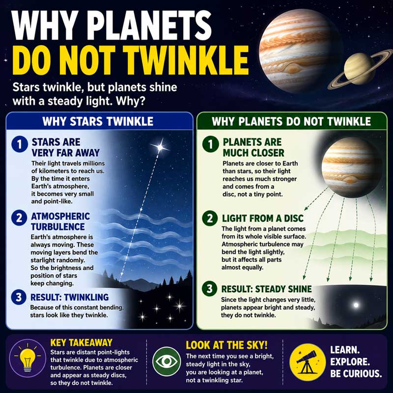 Why do planets do not twinkle for class 8 and class 10